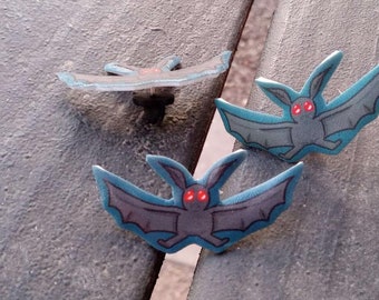 Cute 1.75 inch Mothman Pin - small moth man lapel pin