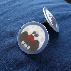 Mothman in the Moonlight pin (1.25 inches wide) - Cute Cryptid pinback pin