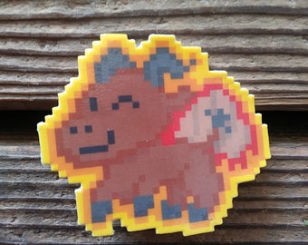 Jersey Devil Pixel Art Pin - handmade plastic cryptid pinback pins