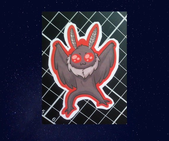 Cute Mothman Sticker -  Cryptid vinyl paper sticker of moth man, hand cut, 3 inches tall