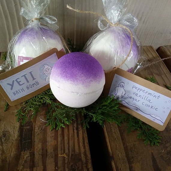 Yeti Bath Bomb 8 Oz. 2.75 Inch With Shea Butter, Purple Eco