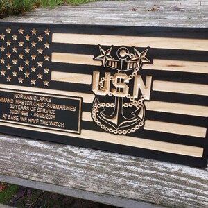 US Navy Master Chief Flag, Sign, US Navy Gift, Master Chief, Engraved ...