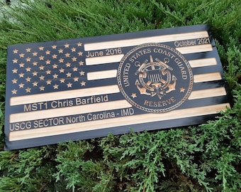United States Coast Guard Reserve flag, Personalized gift, Coast Guard, Coast Guard Reserve, Personalized, Wooden Flag flag, US Coast guard,