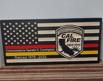Personalized California Department of Forestry and Fire Protections CAL FIRE,  Fireman gift, Flag, 1st responder