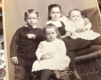 The Siblings - Antique Cabinet Card Potsdam New York