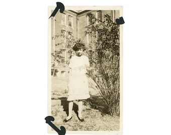 1930s Vintage Snapshot ~ Young Black Woman Looking Down ~ Vintage Photo S35