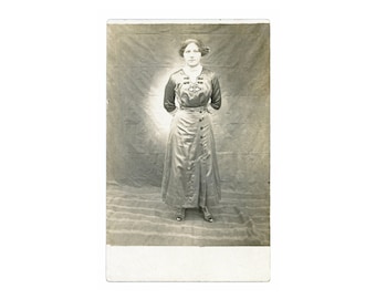 Young Woman RPPC: Antique Real Photo Postcard S1