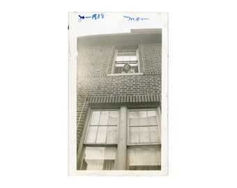 Mom ~ Vintage Snapshot ~ Woman Looking Down out of a Window ~ Vintage Photo ~ writing on front S16