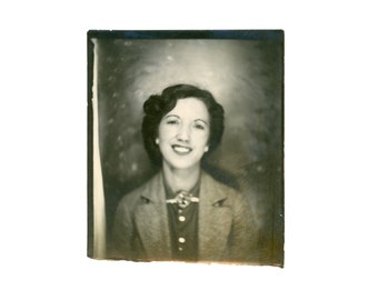 Halo ~ Vintage Photobooth ~ Lovely Brunette with Great Smile ~ Soft Focus Vintage Photo Booth ~ Fingerprint ~ P9