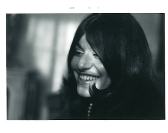 1970s Vintage Snapshot ~ Close Up of Smiling Woman in the Shadows ~ Candid Vintage Photo S32