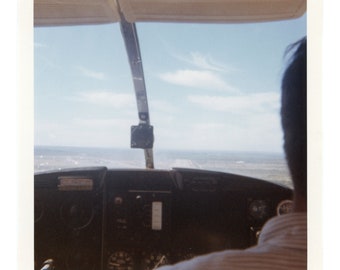 In the Cockpit ~ Vintage Photo ~ Man Out of Frame Flying Airplane ~ Vintage Snapshot ~ Kodacolor O2