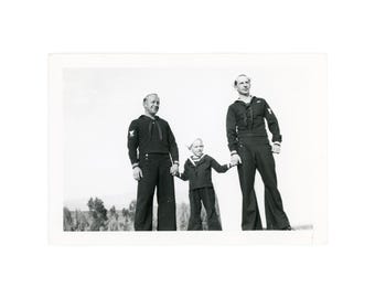 Sailor Uniforms: Vintage Snapshot, 1940s 1950s Photo MAC1