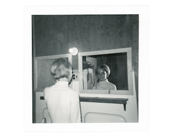 Rear View of Woman and her Mirror Reflection, Vintage Photo S65
