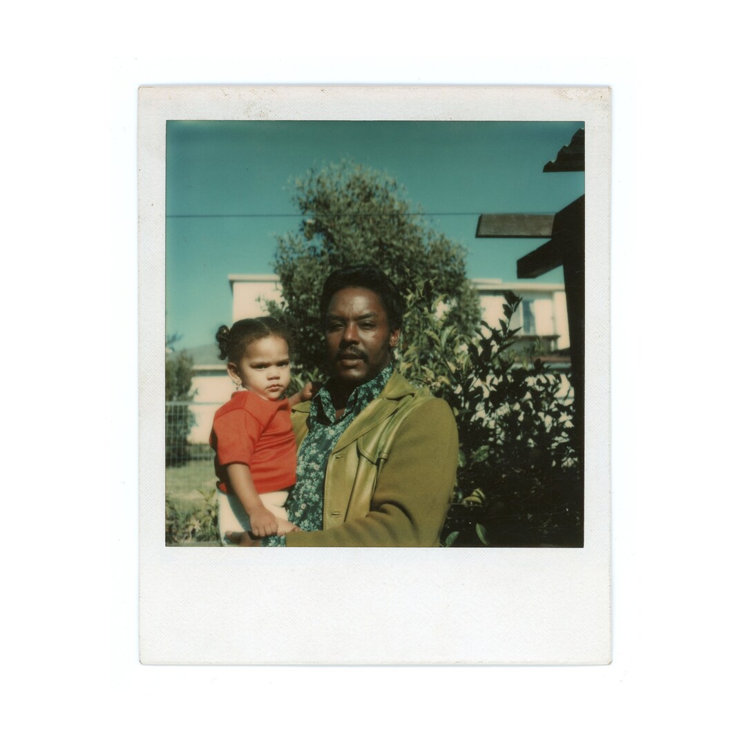 Father and Daughter ~ Vintage Polaroid Photo ~ Black Man Holding Little ...