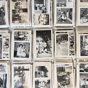 100 Vintage Snapshots of People ~ MYSTERY Vintage Photo Lot ~ Black and White and Sepia Photos
