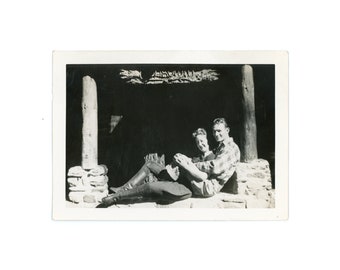 Vintage Snapshot ~ Affectionate Couple Cuddled Up Together ~ Vintage Photo C6