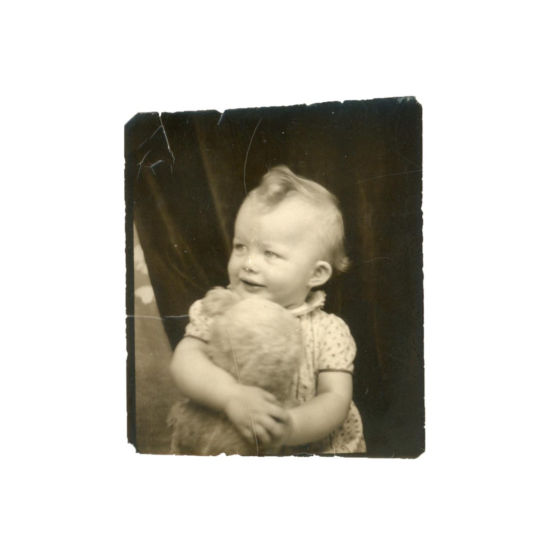 Vintage 1930s Photo Booth: Girl With Teddy Bear PB3 - Etsy