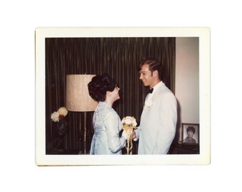 Vintage Polaroid Photo: Couple at Prom, OriginalSnapshot C8