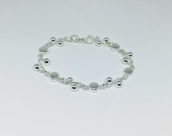 950 Sterling Silver Bracelet, Beaded Bracelet, Women Bracelet, Christmas Gift For Her