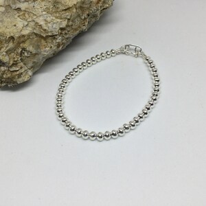 Sterling Silber Perlen Armband, Kugel Perlen Armband, Schwester Geschenk, Geburtsgeschenk
