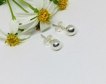 Silver Ball Stud Earrings, Silver Ball Studs, Sterling Silver Post Earrings, Silver Ball earrings