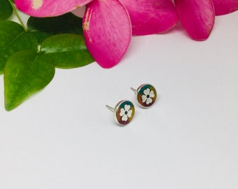 Four Leaf Clover Earrings, Sterling Silver Stud Earrings, Shamrock Leaf, Good Luck Earrings