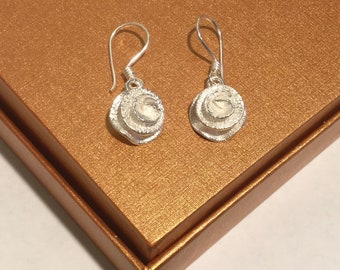 Sterling Silver Flower Earrings: 950 Silver, 32mm Drop