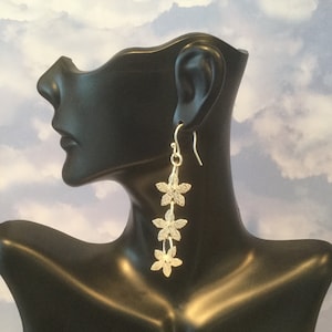 Silver Earrings Sterling Silver Jewelry Hammered Flower Silver Earrings Floral Bohemian Flower Jewelry