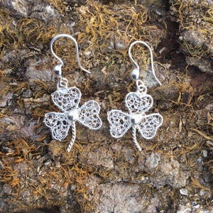 Sterling Silver  Filigree Earrings, Sterling Silver Flowers Earrings, Women Earrings, Dangle Earrings