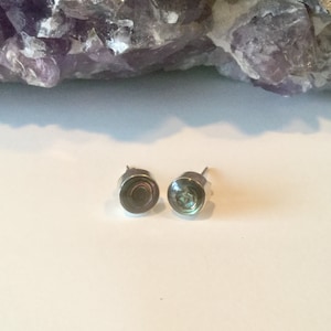 Abalone Shell Earrings, Sterling Silver Stud, Paua Shell Jewelry, Birthday Gift