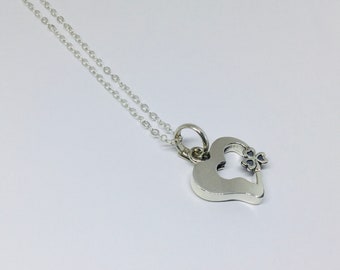 Silver Heart Necklace, Love Heart Pendant, Minimalist Necklace, Gift For Her