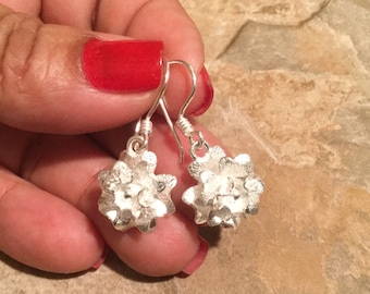 Flower Dangle Earrings, Sterling Silver Drop Earring, Bridesmaid Jewelry, Gift for Her