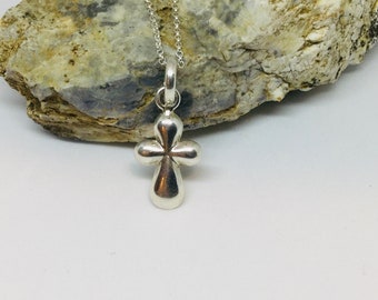 Dainty Cross Necklace Sterling Silver For Women, Christian Pendant