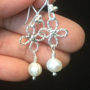 Pearl Earrings, Freshwater Pearl Earring, Bridesmaid Jewelry,Bridal Dangle Earrings