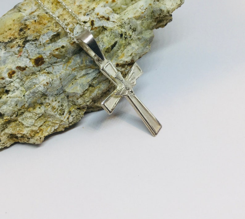 Sterling Silver Cross for Men Catholic Silver Cross Necklace - Etsy