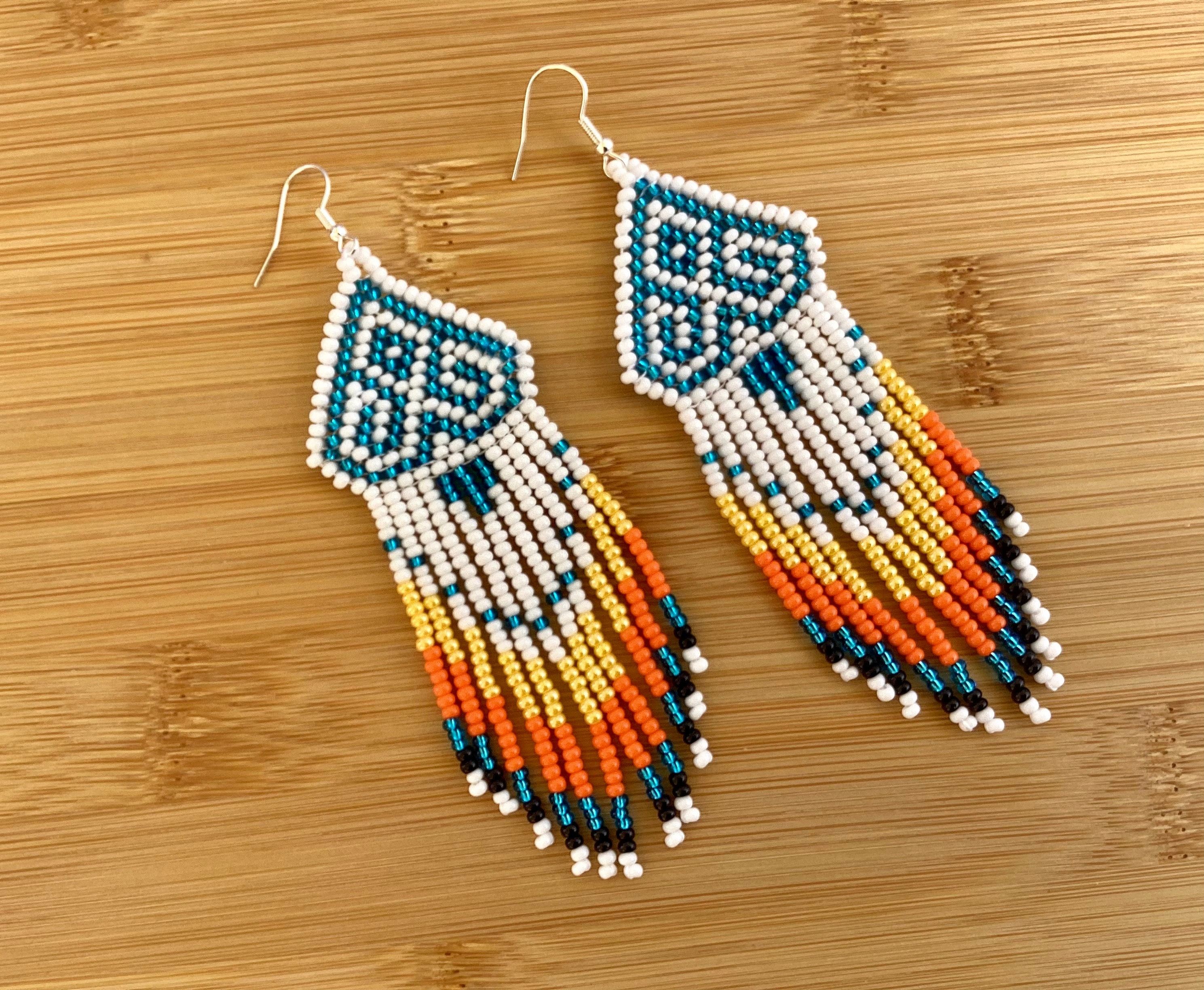 Seed Bead Earrings, Native American Beaded Earrings, Handmade Earrings ...