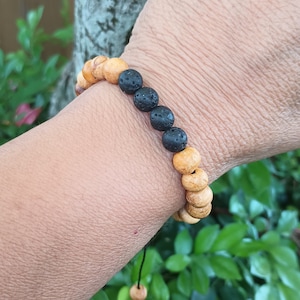 Palo Santo Bracelet, Handmade Palo Santo, Lava Stone Bracelet, Holy Wood Bracelet, Good Luck Protection Bracelet