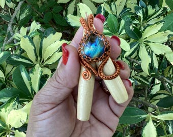 Unique kuripe Self Applicator, Palo Santo Kuripe, Shaman Ritual Ceremony kuripe, Shaman Pipe