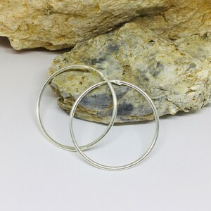 Sterling Silver 41mm Endless Hoop Earrings, Round Hoop Earrings
