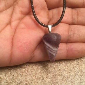 Amethyst Pendant, Purple Gemstone Necklace, Meditation Stone, Healing Crystal Pendant