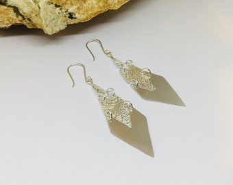 Hammered Sterling Silver Earrings,Dainty Silver Earrings,  Lightweight Earrings