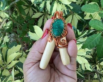 Malachite kuripe Self Applicator, Palo Santo Kuripe, Shaman Ritual Ceremony kuripe, Shaman Pipe
