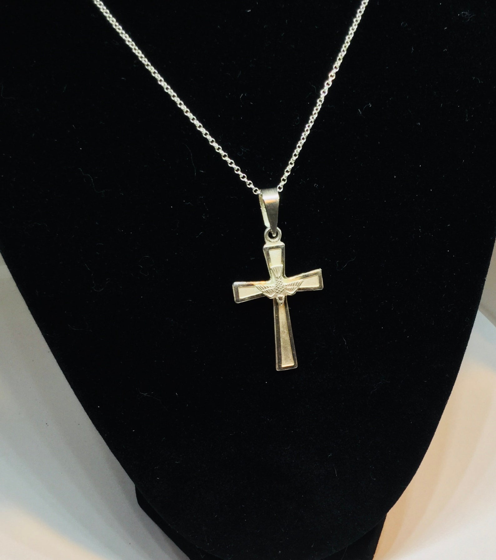 Sterling Silver Cross for Men Catholic Silver Cross Necklace - Etsy