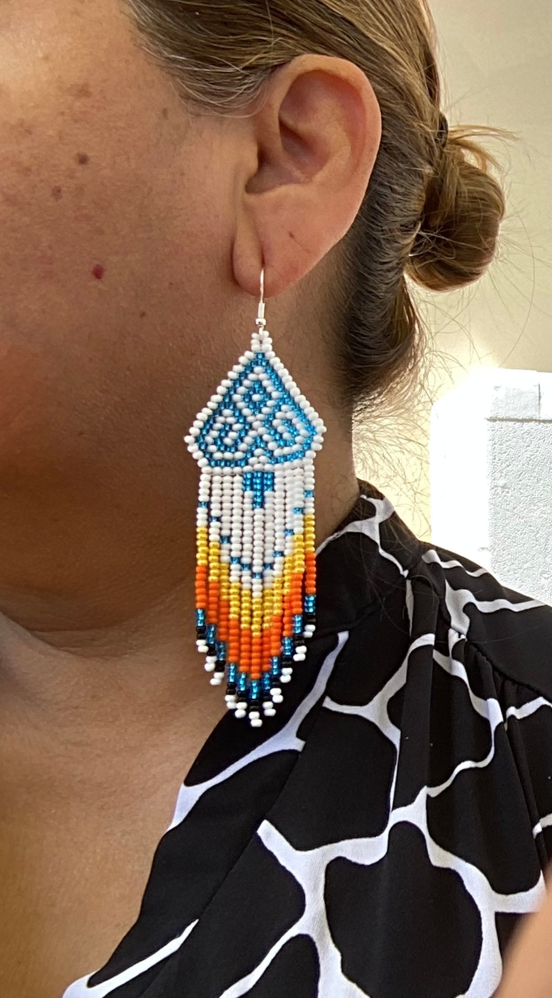 Seed Bead Earrings, Native American Beaded Earrings, Handmade Earrings ...