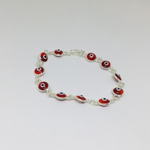 Evil Eye Bracelet, Evil Eye Charm Bracelet, Protection Bracelet Sterling Silver
