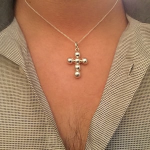 Silver Cross Pendant, Sterling Silver Cross for Man, Cross Necklace for Men’s