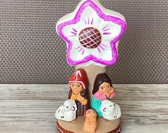 Peruvian Hand-painted Nativity Scene, Handmade Polymer Clay