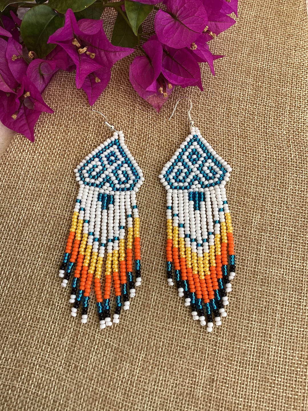 Seed Bead Earrings, Native American Beaded Earrings, Handmade Earrings ...