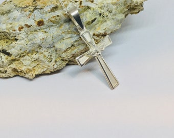 Sterling Silver Cross  For Men, Catholic Silver Cross Necklace, Men’s Crosses Gift