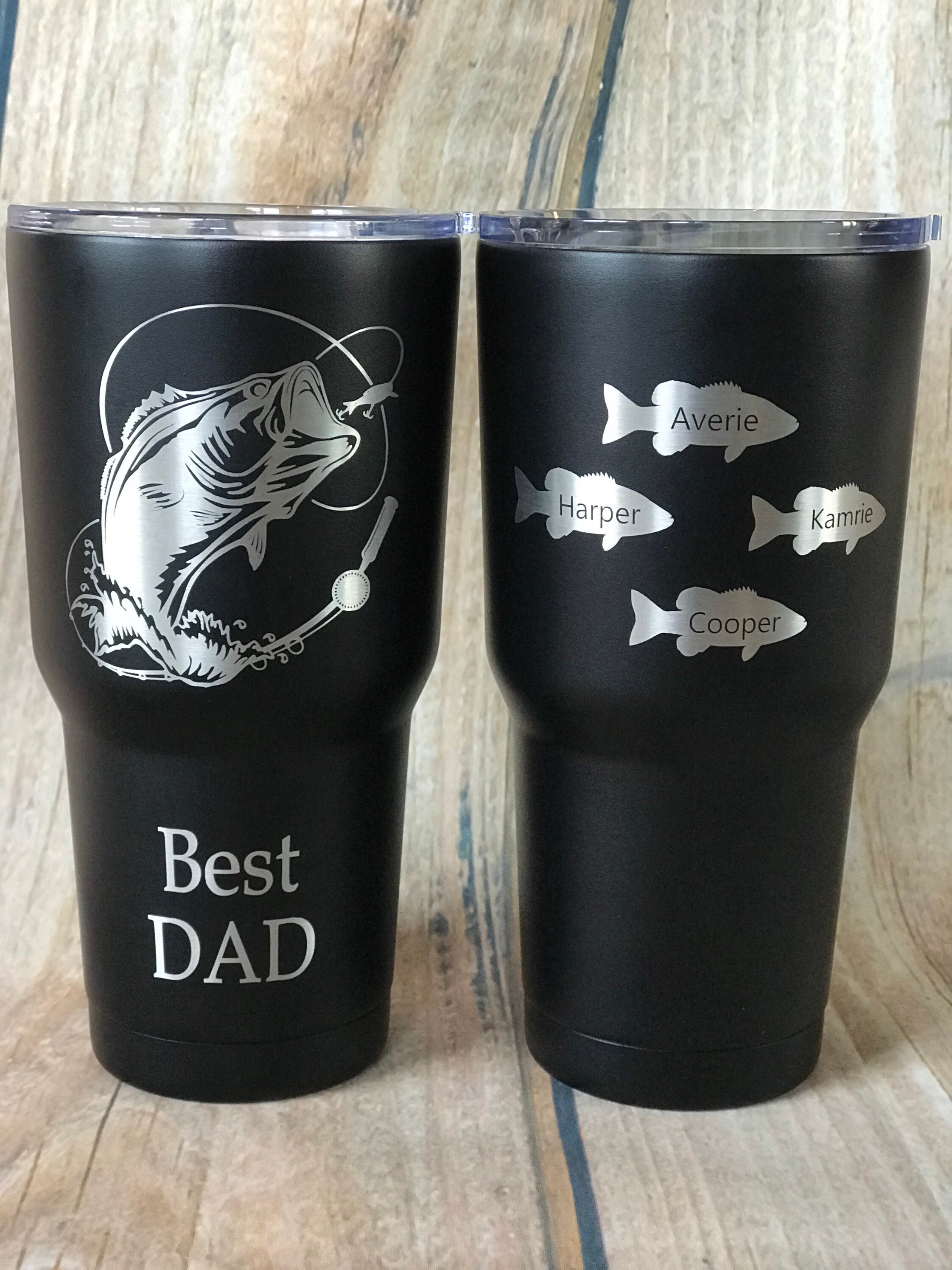 Personalized 30 oz Custom Coffee Tumbler Hunting Fishing Gift Father&…